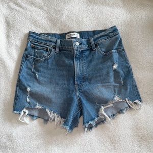 Abercrombie High Rise 4” Mom Denim Shorts
